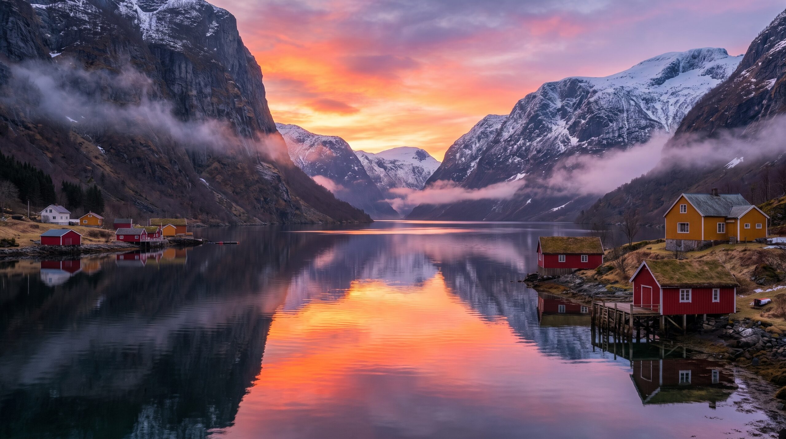 Crystal Fjord Sunrise Wallpaper